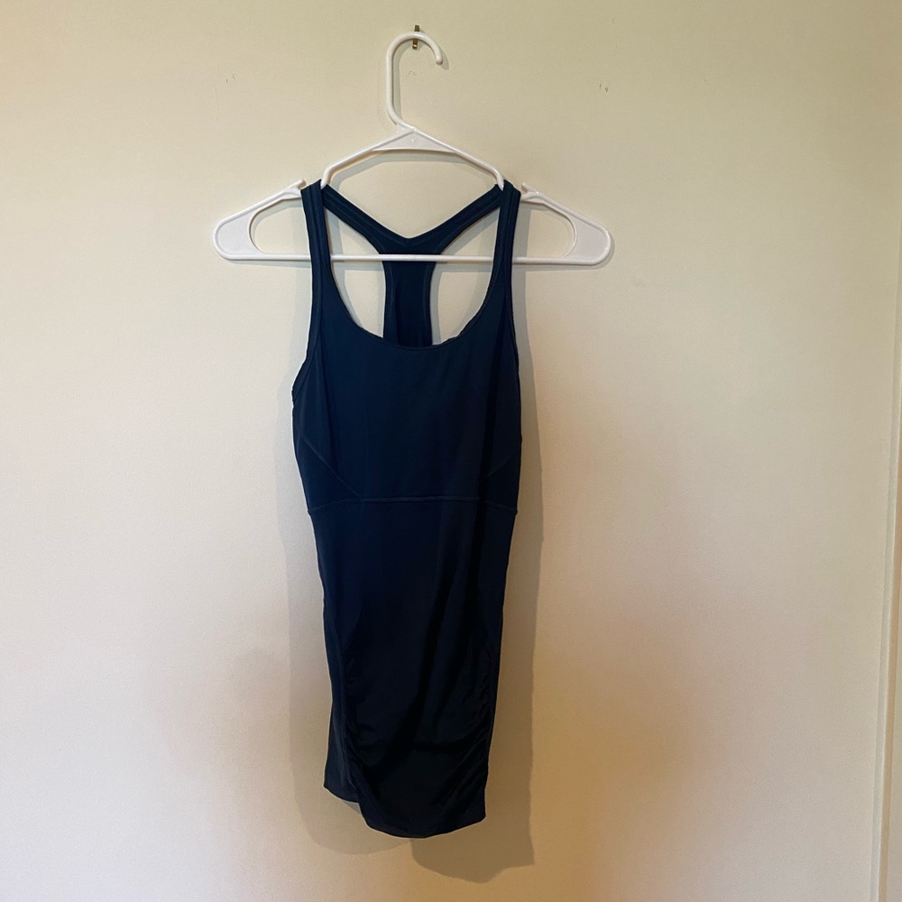 navy blue athleta active tank top